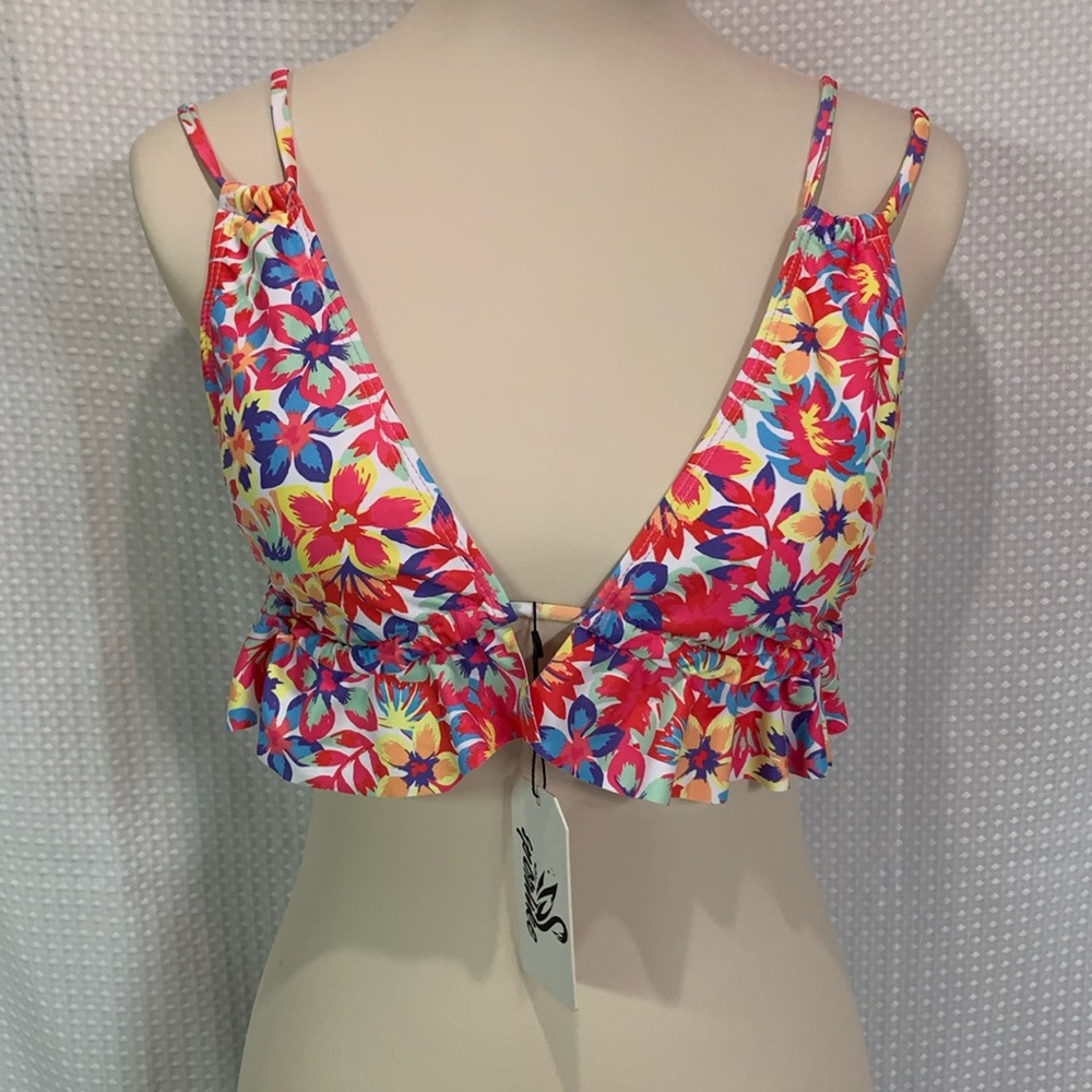 2 piece ruffle bikini, high waist, size medium NWT